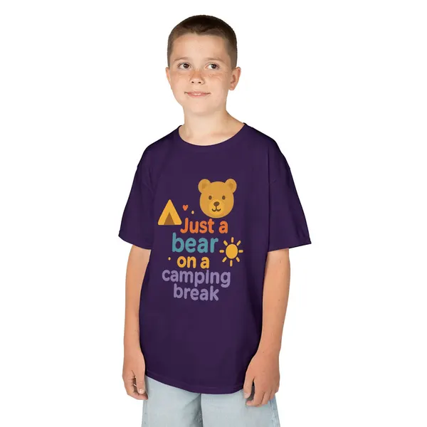 Bear Camping Adventure Youth Gildan Tee, product photo from Megawatt Merch