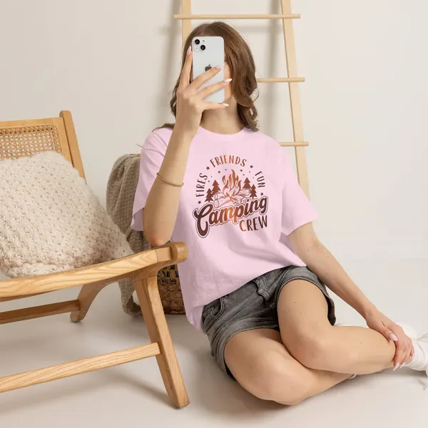 Camping Crew T-Shirt Fires Friends Fun Graphic Tee, product photo from Megawatt Merch