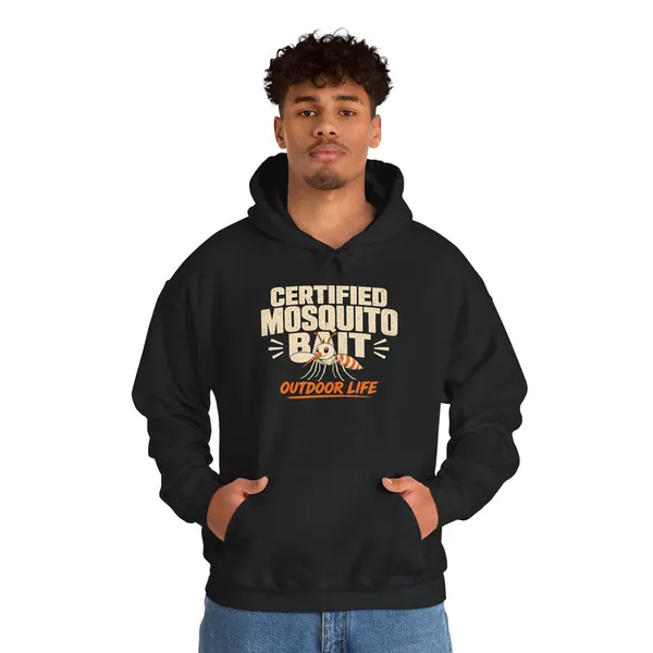 Certified Mosquito Bait Funny Camping Hoodie, product photo from Megawatt Merch