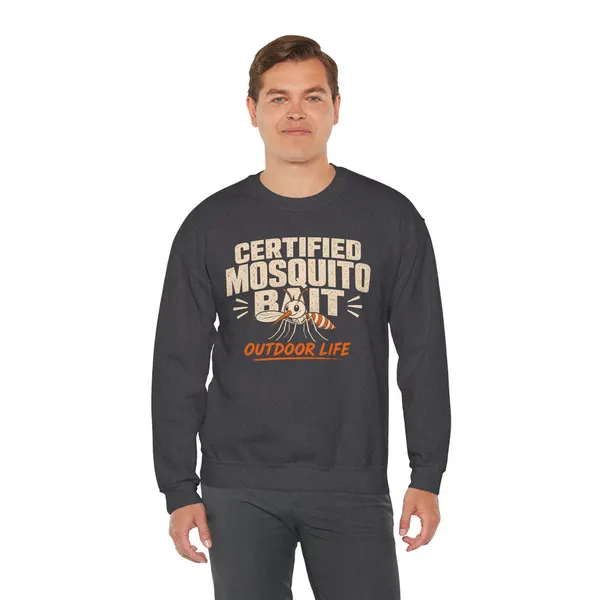 Certified Mosquito Bait Funny Camping Sweatshirt, product photo from Megawatt Merch