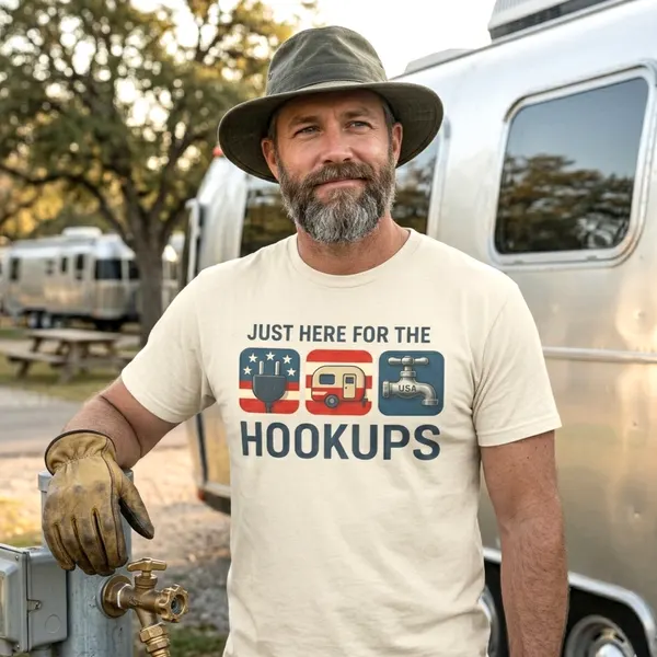 Patriotic Just Here for the Hookups, product photo from Megawatt Merch