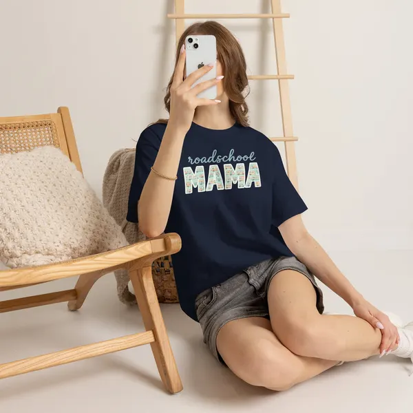 Roadschool Mama: Whimsical RV Education Design Funny Camping Tee, product photo from Megawatt Merch
